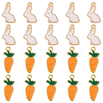 20Pcs 2 Style Alloy Enamel Pendants ENAM-YW0002-13-1