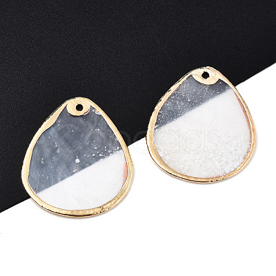 Natural Capiz Shell Pendants SSHEL-N034-129B-01-1