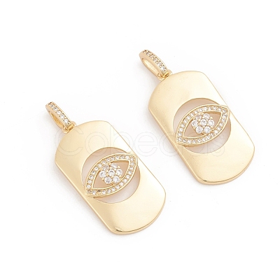 Brass Micro Pave Cubic Zirconia Pendants X-ZIRC-G165-11G-1
