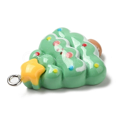 Christmas Opaque Resin Pendants CRES-D016-01G-1
