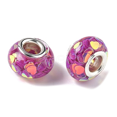 Transparent Resin Rondelle European Beads RESI-S023-10-1