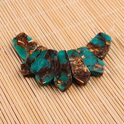 Assembled Dyed Synthetic Imperial Jasper and Bronzite Pendants G-E327-01-1