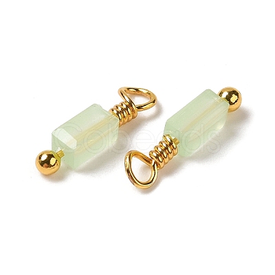 Imitation Jade Glass Charms KK-P242-14G-1