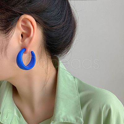 Acrylic C-Shape Stud Earrings FS-WG8BEC0-05-1