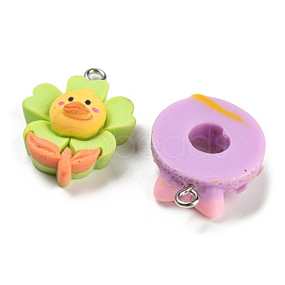 Acrylic Bead and Resin Pendant Set FIND-XCP0002-59-1