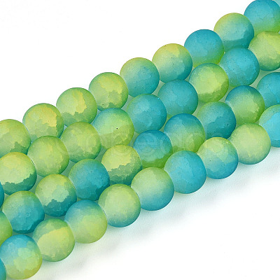 Crackle Glass Beads Strands GLAA-N009-8mm-10-1