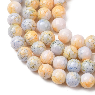 Baking Paint Glass Beads Strands DGLA-N003-8mm-C01-1