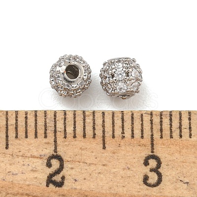 Rack Plating Brass Micro Pave Cubic Zirconia Beads KK-F878-01P-1
