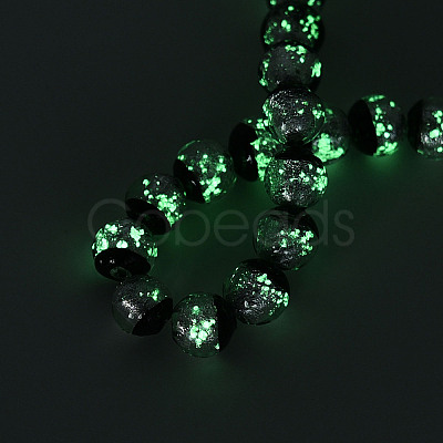 Luminous Handmade Lampwork Silver Foil Beads Strand FOIL-N029-03F-1