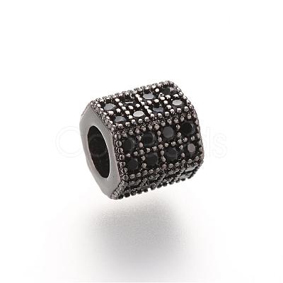 Brass Micro Pave Cubic Zirconia European Beads ZIRC-S053-YS012B-3-1