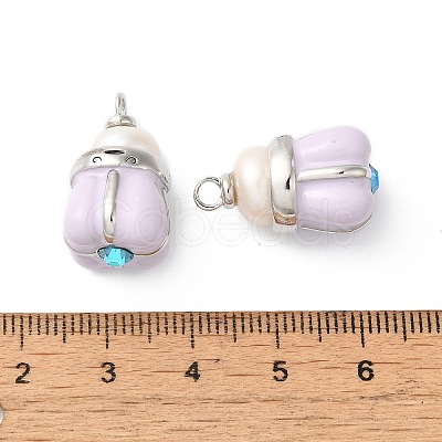 Rack Plating Brass Cubic Zirconia Pendants KK-G504-09-1