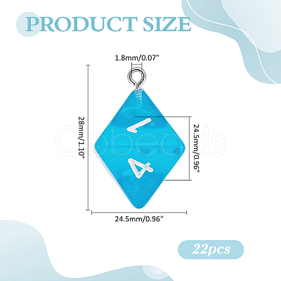 22Pcs Transparent Resin Pendants RESI-ME0001-13-1