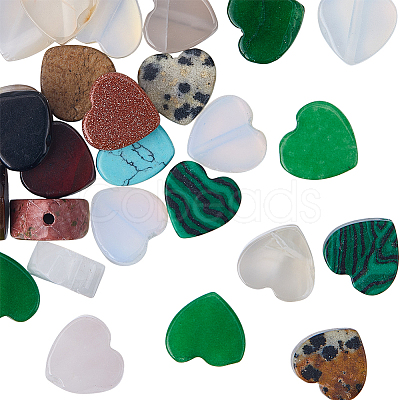 1 Strand Natural & Synthetic Mixed Stone Beads Strands G-SP0001-45-1