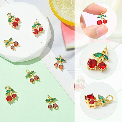 8Pcs 2 Styles Brass Charms KK-SC0006-89-1