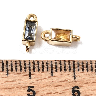 12 Colors 304 Stainless Steel Pave Cubic Zirconia Geometric Connector Charms SA-CBAFEA1-01D-G-1