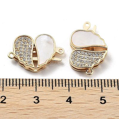 Valentine's Day Brass Micro Pave Cubic Zirconia Box Clasps KK-H462-07G-02-1