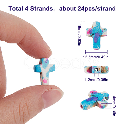 4 Strands Synthetic Turquoise Beads Strands G-SC0003-08-1