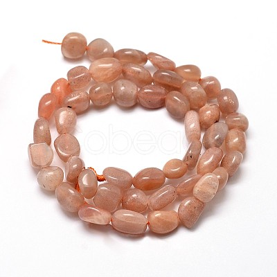 Natural Sunstone Nuggets Beads Strands G-J335-16-1