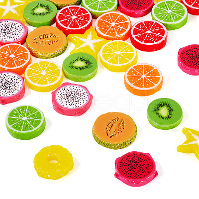 40Pcs 10 Styles Resin Imitation Fruit Model DJEW-TA0001-18-1