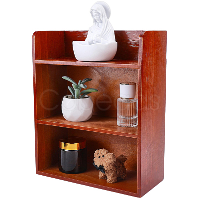 Wood 3-Tier Desktop Storage Holder AJEW-WH0410-358-1