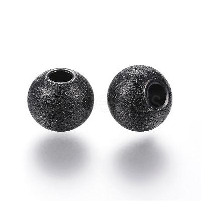 201 Stainless Steel Textured Beads STAS-P108-05B-1