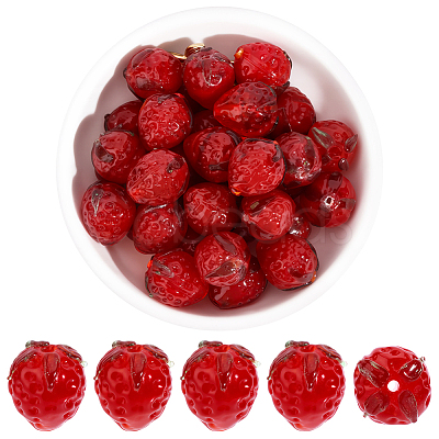 30Pcs Handmade Bumpy Lampwork Beads LAMP-PA0001-54-1