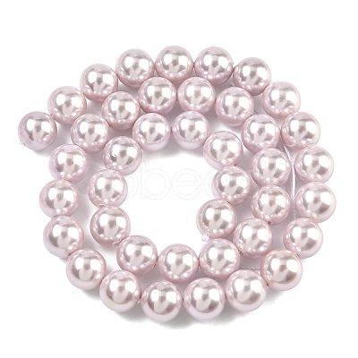 Electroplated Shell Pearl Beads Strands BSHE-G041-10mm-06-1