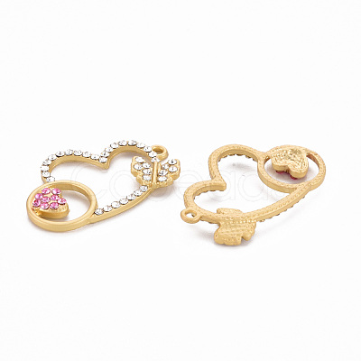 Rack Plating Alloy Rhinestone Pendants PALLOY-Q433-005-RS-1