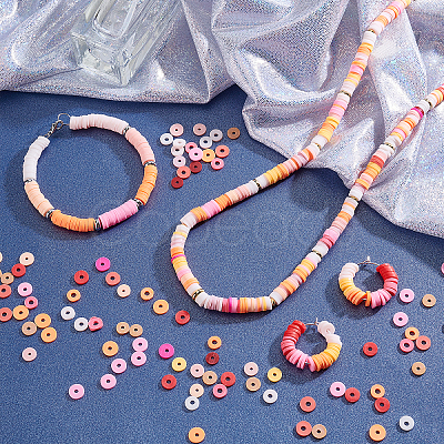 3750Pcs 15 Colors Flat Round Handmade Polymer Clay Beads CLAY-AR0001-20-1