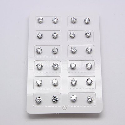 Cubic Zirconia Ear Studs STAS-E051-3F-1