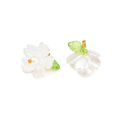 30Pcs Acrylic with Plastic Pearl Charms PALLOY-JF04066-1