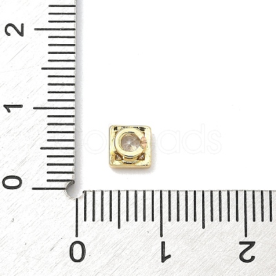 Square Brass Micro Pave Cubic Zirconia Cabochons KK-P345-13G-E02-1