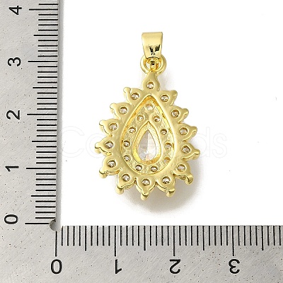 Rack Plating Brass Micro Pave Cubic Zirconia Pendant KK-H485-39G-01-1