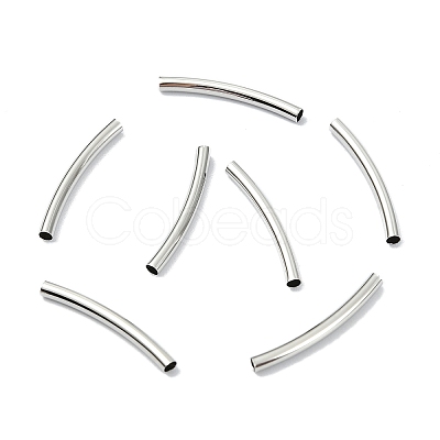 SHEGRACE Brass Curved Tube Beads XGRPCU028-259P-1