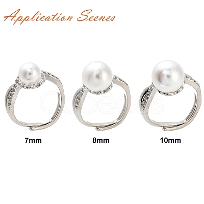 Adjustable Brass Finger Cup Peg Ring Settings ZIRC-I049-03-1