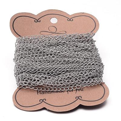 Tarnish Resistant 304 Stainless Steel Curb Chains CHS-K004-11P-0.8mm-1