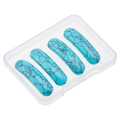 4Pcs Dyed Synthetic Turquoise Bridge Connector Charms TURQ-DC0001-05-1
