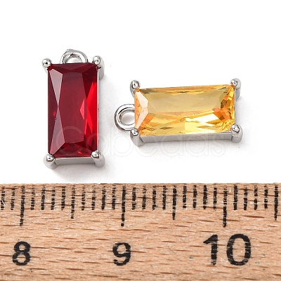 Brass Glass Charms KK-Z141-09P-1