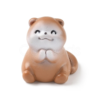 Resin Otter Applausing Figurines Ornament DJEW-E015-02B-1