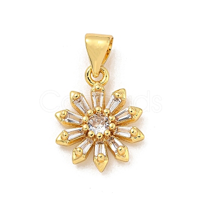 Rack Plating Brass Micro Pave Cubic Zirconia Pendants KK-G513-02G-1
