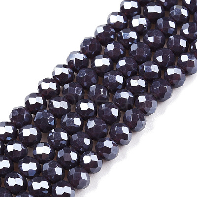 Electroplate Glass Beads Strands EGLA-A044-P4mm-A11-1