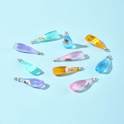 10Pcs 5 Styles Opaque Resin Pendants RESI-FS0001-91-1