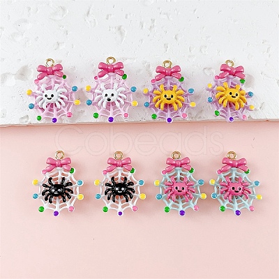 Halloween Alloy Enamel Pendants ENAM-A012-04G-1