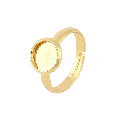 Brass Adjustable Finger Rings Findings KK-A272-07G-1
