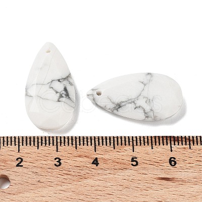 Natural Howlite Faceted Pendants G-D082-01A-1