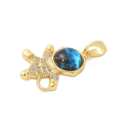 Brass Micro Pave Cubic Zirconia Pendants X-KK-S507-10G-1