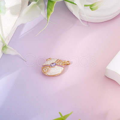 1Pc Brass Micro Pave Cubic Zirconia Locket Pendants KK-TADJ0001-07-1