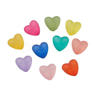 100Pcs 10 Colors Transparent Acrylic Beads FACR-YW0001-02-1