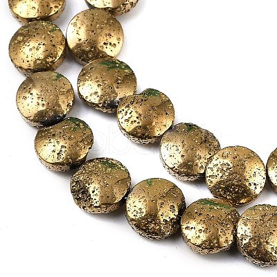 Electroplated Natural Lava Rock Beads Strands G-K388-01J-1