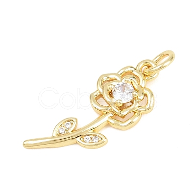 Valentine's Day Brass Micro Pave Clear Cubic Zirconia Pendants KK-D258-07G-04-1
